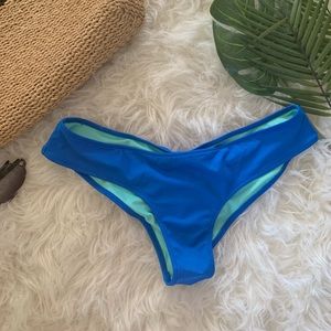 Victoria’s Secret blue ruched bikini bottoms, sz m